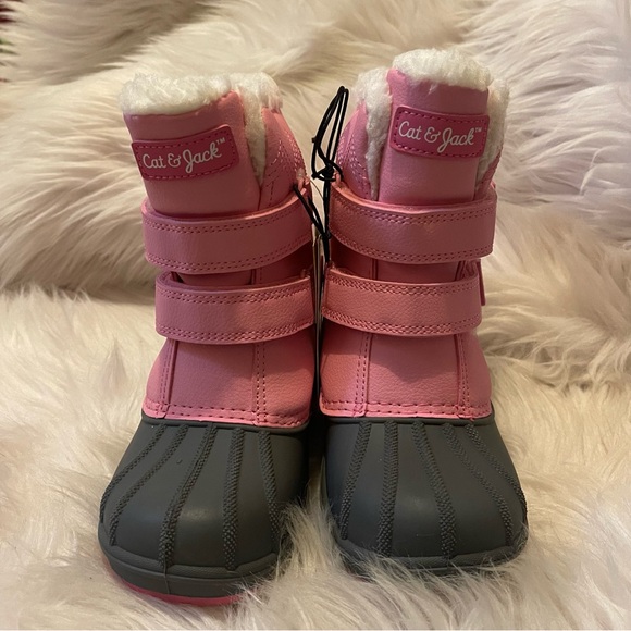 Cat & Jack Girls Waterproof Pink Winter Boots AEX57 Denver Size 12 NEW - Picture 4 of 6